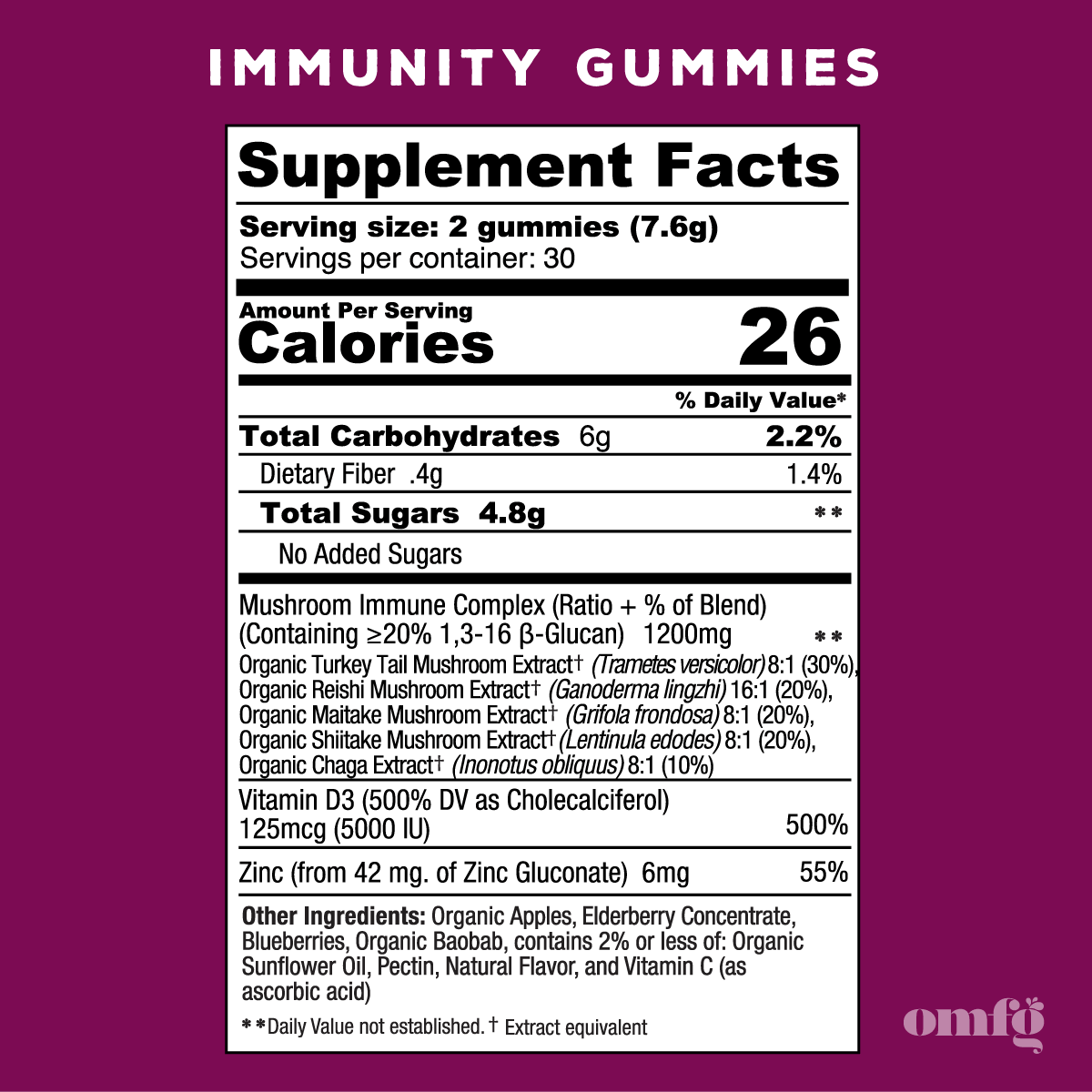 5 Mushroom Blend Immunity Gummies